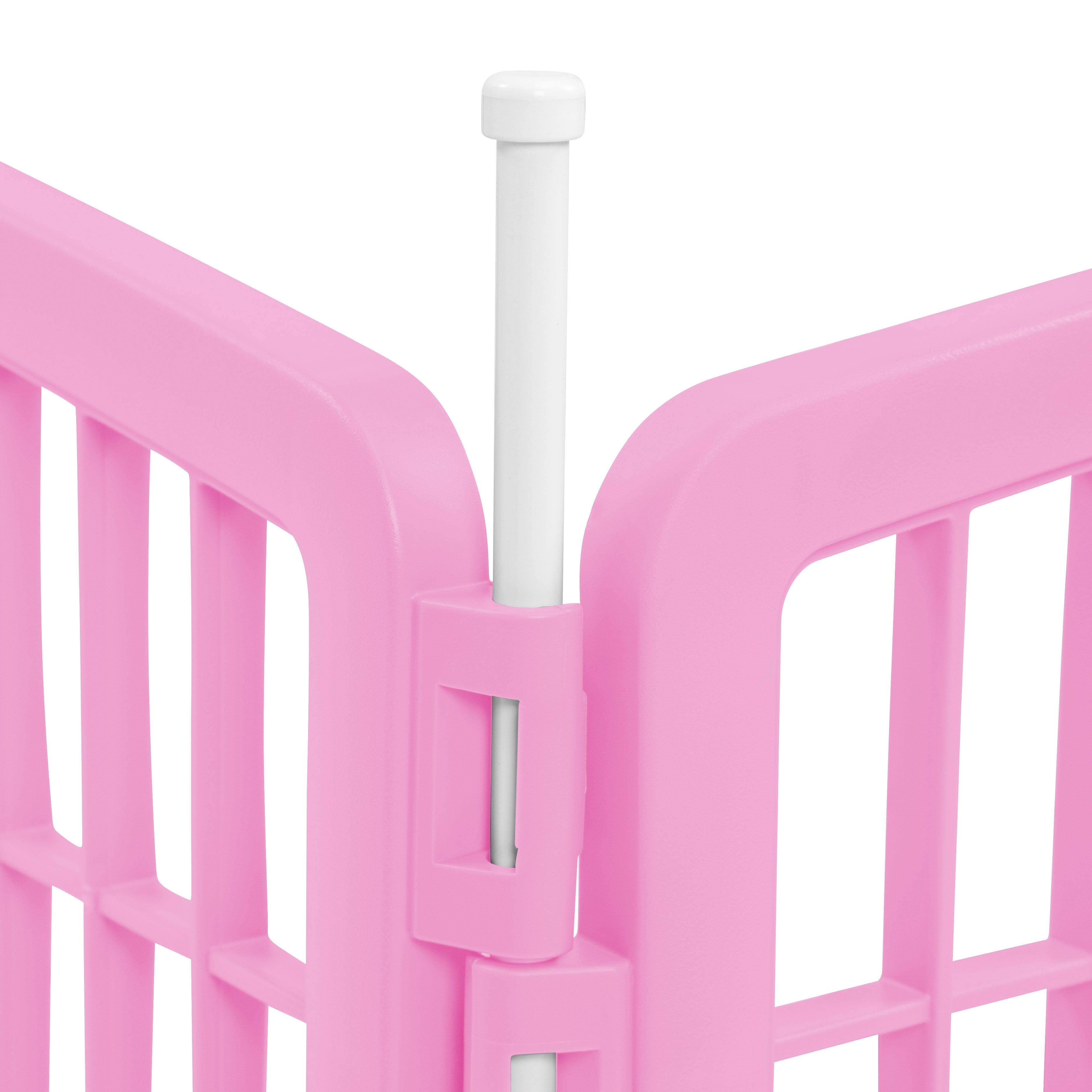 IRIS USA 24'' Pet Playpen 2 Panel Add-On with Connecting Rods, Dog Playpen, Puppy Small Medium Dogs, Heavy-Duty Molded Plastic, Rust-Free, Pink