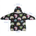 thumbnail image 7 of Neon Controllers Games Icons Black Pattern Blanket Hoodies for Kids 6-13YR Oversize Wearable Blanket Hoodies for Boys Girls Teens, 7 of 7