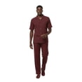 thumbnail image 2 of Men 2pc Walking Leisure Suit Short Sleeves By DREAMS 255-06 Solid Burgundy, 2 of 9