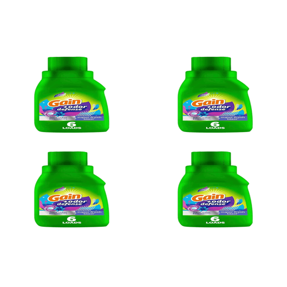 Gain  Odor Defense Super Fresh Blast Liquid Laundry Detergent ( 10.3 fl oz  x 4 )– 4 Pack bottles
