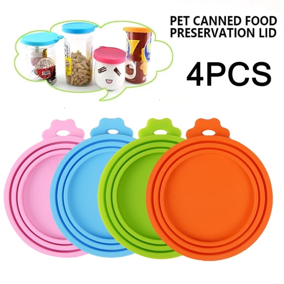 4PCS Pet Can Covers, Dog and Cat Food Can Lids, Universal BPA Free Silicone Pet Food Can Lids, Fits Most Standard Size Dog and Cat Can Lids pet food storage cats