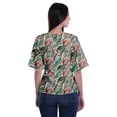 thumbnail image 4 of Moomaya Printed Round Neck Top For Women Elbow Sleeve Blouse Tunic Formal Wear, 4 of 6