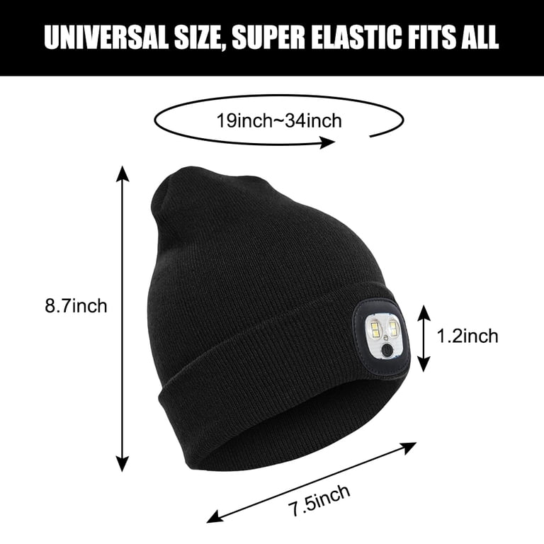 USB Rechargeable LED Beanie Hat with 3 Brightness Modes Unisex Winter Amazon.com: Rechargeable LED Beanie Headlamp - Unisex Winter  main image 4