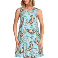 thumbnail image 1 of Fotbe Cute Otters Vestido de Verano sin Mangas para Mujer – Vestido Midi Línea A, Estilo Camiseta Floral, Vestido Playero Casual y Fluido, 1 of 7