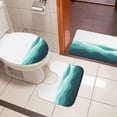 thumbnail image 5 of Abstract Bathroom Rugs Set Green Wave Minimalist Non Slip Absorbent Soft Bath Mats 3 Piece Set with Bathroom Rug, U-Shaped Floor Mat, Toilet Seat Cover Small Size, 5 of 9