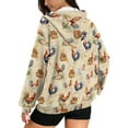 thumbnail image 2 of FOR U DESIGNS Vintage Rooster Zip Up Hoodie Women Oversized Graphic Hoodies Size L Hooded Sweatshirt Women with Front Zipper Lightweight Down-Shoulder Collar Sportswear, 2 of 7