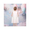 thumbnail image 4 of Sunny Fashion Girls Tiered Ruffle Dress, White Chiffon A-line Sleeveless Birthday Casual Dress 5 Years, 4 of 6