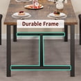 thumbnail image 4 of TROPOW Dining Table Set for 4-6, 3 Piece Large Extendable Kitchen Table Set for 6, Rectangle Kitchen Table Set with 2 Upholstered Benches for Apartment, Dining Room, Space Save, Retro Brown, 4 of 7