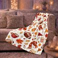 thumbnail image 6 of Autumn Football Popcorn, Playful Artistic Scene, Warm Flannel Blanket for Home Library and Reading Nook with Detailed Artwork, Art Lovers Thanksgiving Gift, Artistic Home Decor, 6 of 9