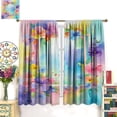 thumbnail image 3 of Floral Curtains Colorful Flowers Floral for Home Bedroom Living Room Colorful Darkening Window Drapes Set 2 Panels,63x63 Inches, 3 of 8