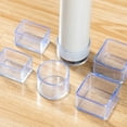 thumbnail image 4 of maskred 16pcs/set Chair Leg Caps Easy Installation Wide Application For Any Furniture Transparent 50*50mm, 4 of 6