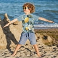 thumbnail image 3 of FORMRS Boys Rash Guard with Short Sleeves UPF 50+ Swim Shirts Sizes 3-12T, Lemon Pattern, 3 of 6