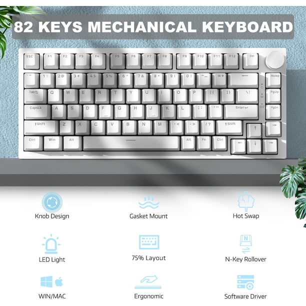 AJAZZ AK820 75% Wired RGB Hot Swap Mechanical Keyboard with CNC