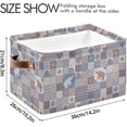 thumbnail image 4 of Storage Basket Plaid Boho Elephant Foldable Canvas Laundry Baskets Bin Waterproof Inner Layer with Sturdy Handles for Toy Nursery Blanket Clothes 1 Pack, 4 of 7
