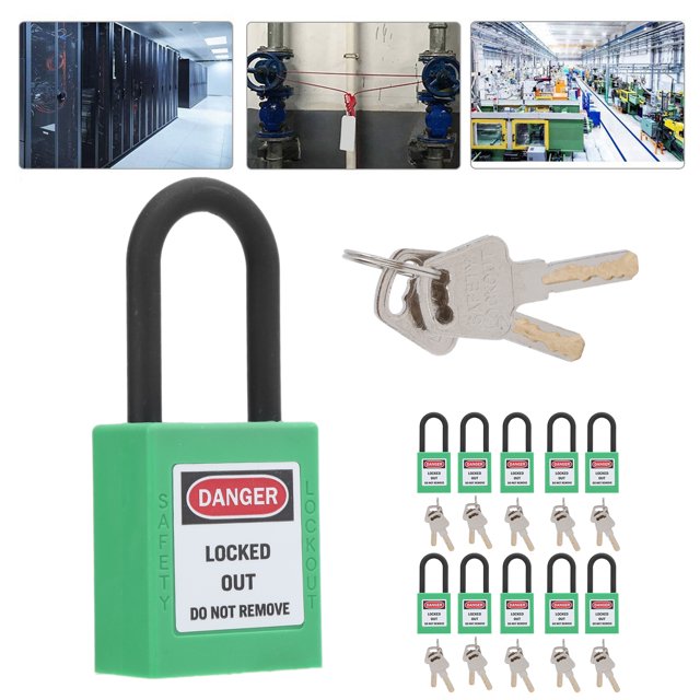 Lockout Tagout Kit, 10Set 1.5in Safety Padlock Engineering Insulation Dustproof Safety Padlocks Set Security Padlock with 20 Keys for Construction Site Chemicals