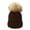 Brown, variant on Winter Hats with Large Fluffy Pom Pom, Top Big Knitted Ball Beanie for Men and Women, Warm Lamb Wool Lined Adjustable Ski Cap for Autumn Winter Outdoor Activities Black