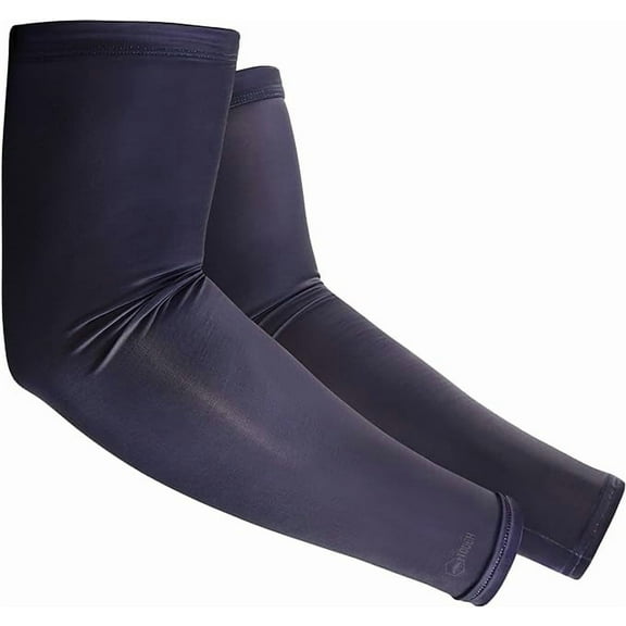 Tough Outdoors Compression Unisex Youth/Kids Athletic Arm Sleeves, Black, 2 counts