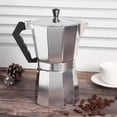 thumbnail image 3 of XYCCA Aluminium Octagonal Coffee Pot Kettle Coffee Maker Moka Pot for Home Coffee Shop UseSilver 450ML-082001, 3 of 5