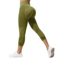 thumbnail image 5 of UOCUFY Capri Leggings Anti Cellulite 3D Resistance Band Leggings for Women Compression Tummy Control Butt Lifting Yoga Pants (Army Green, S), 5 of 5