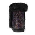 thumbnail image 3 of Kushyshoo Black Girls Snow Boots Warm Faux Fur Lined Glitter Strap Winter Shoes Lightweight with Hook-and-loop Size 4 M, 3 of 6