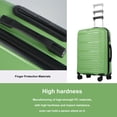 thumbnail image 2 of Travelhouse 3 Piece Hardshell Luggage Set Hardside Lightweight Suitcase with Lock Spinner Wheels and 2 Packing Cubes.(Green), 2 of 7
