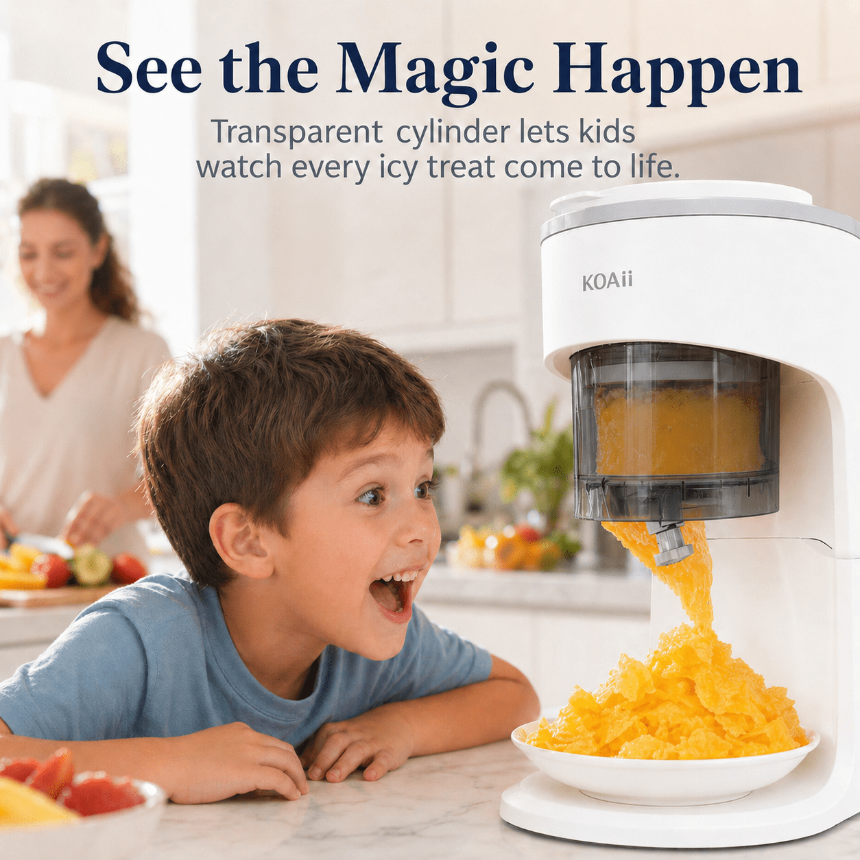Snow Cone Machine - Electric Shaved Ice Maker for Home, Parties & Kids - Makes Slushie Ice Treats