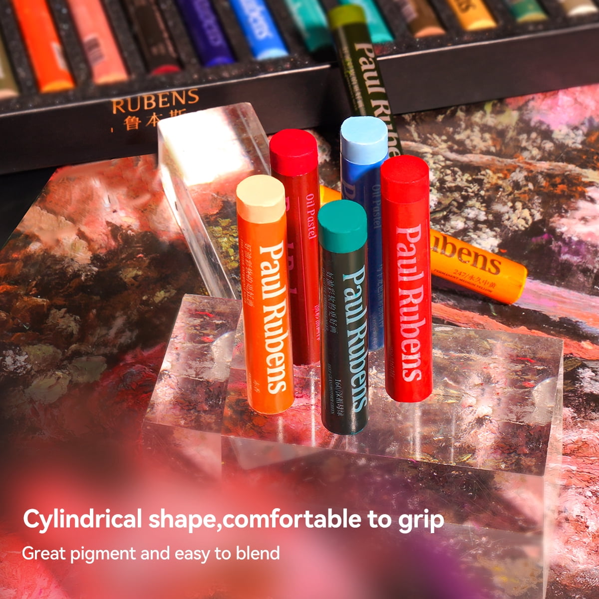 Paul Rubens Oil Pastels, 72 Floral Colors Artist Soft Oil Pastel Set Vibrant and Creamy, Pastels Art Supplies Suitable for Artists