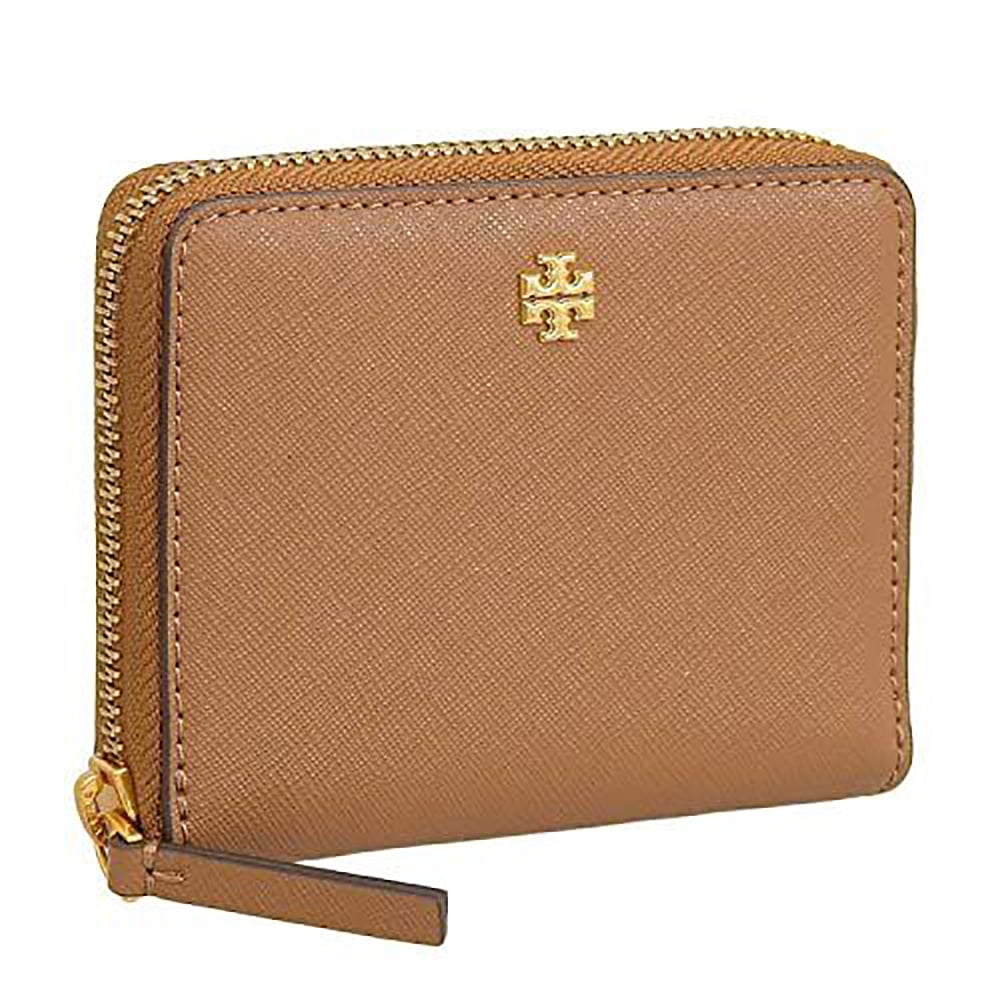 Tory Burch Emerson Slim Card Case Soft Aqua Mini Wallet Saffiano 2024 Leather