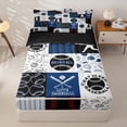 thumbnail image 2 of Homewish Eat Baseball Sleep Zipper Full Size Comforter Sets with Fitted Sheet and 2 Pillowcases, Blue Patchwork Zipper Bedding Set for Men and Women, Black Reversible, 4 Pieces, 2 of 6