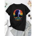 thumbnail image 2 of Camiseta gráfica de la campaña Kamala Harris 2024 para mujer: estampado de retrato vibrante y colorido, camiseta informal de cuello redondo y manga corta, algodón cómodo, ideal para verano y deportes,, 2 of 6