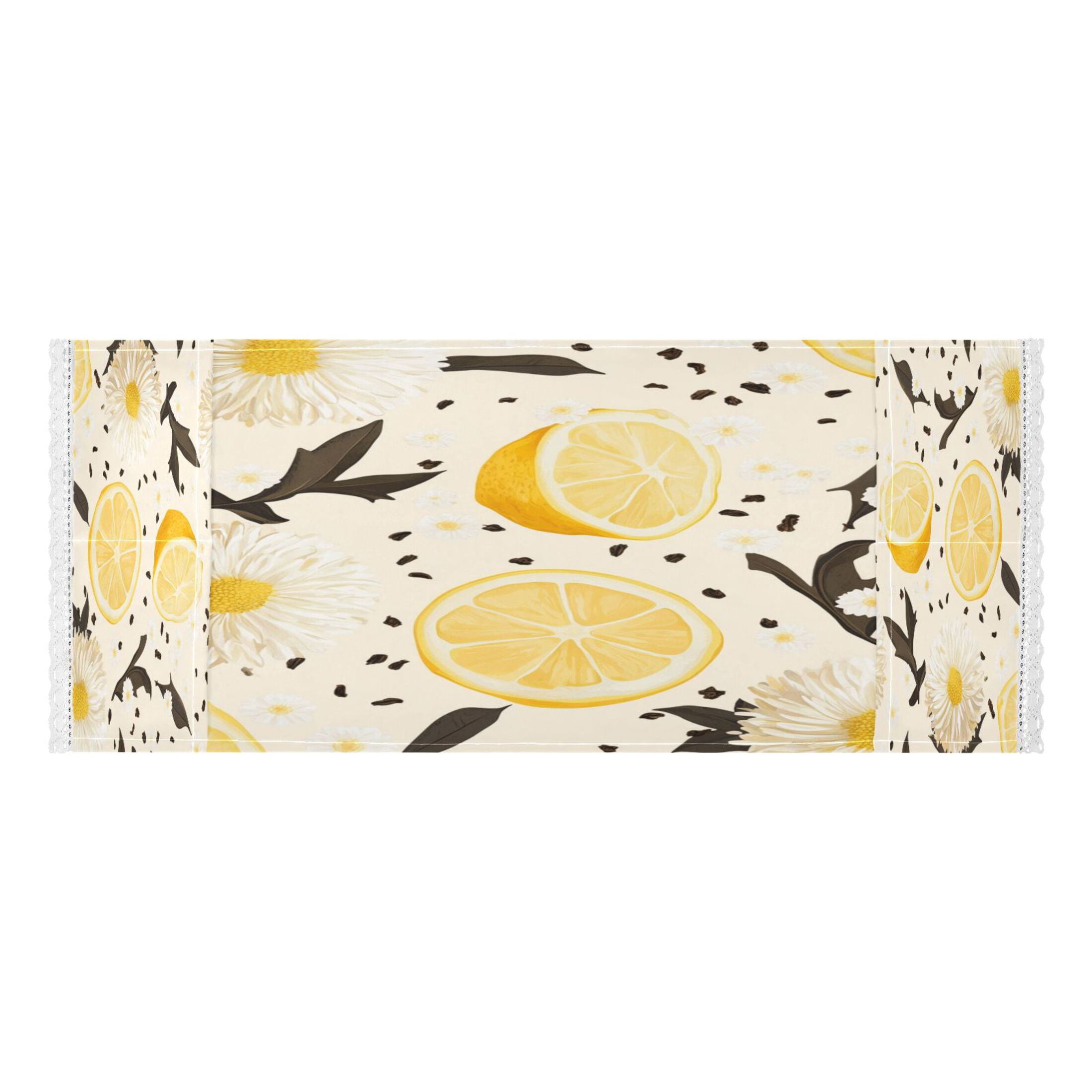 Lemon and Chamomile PatternWasher and Dryer Covers Dust-Proof and Oil Resistant Fridge Cover with 4 Storage Pockets Washing Machine Top Cover for Laundry Kitchen Home 51.2 x 22 In