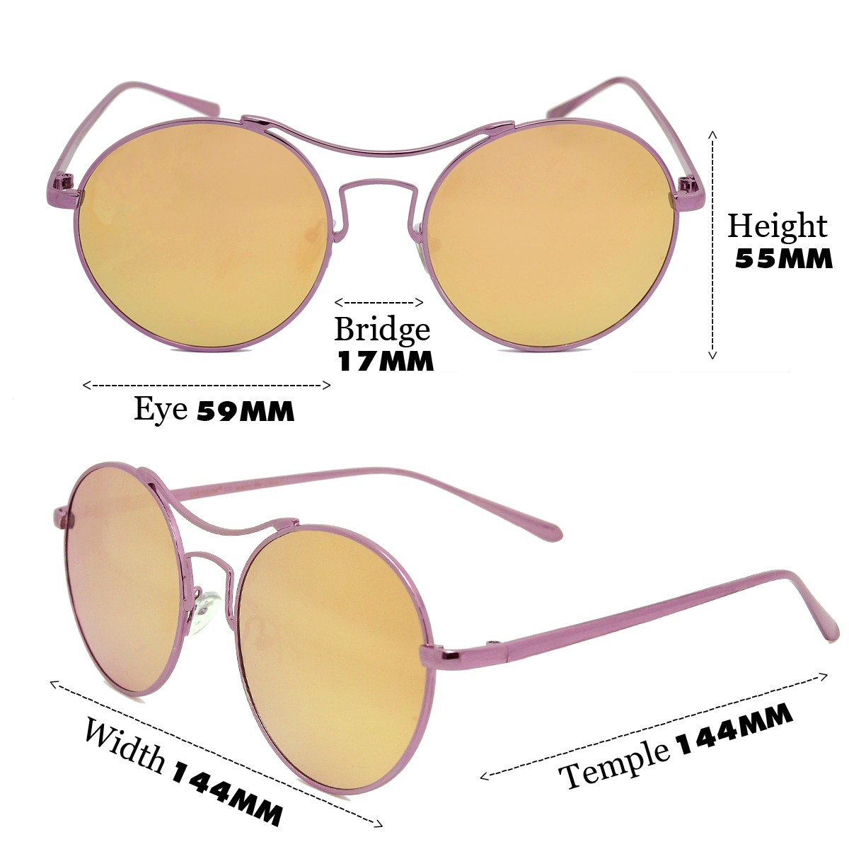 Dasein Retro Round UV400 Double Bridge Polarized Sunglasses - image 2 of 4