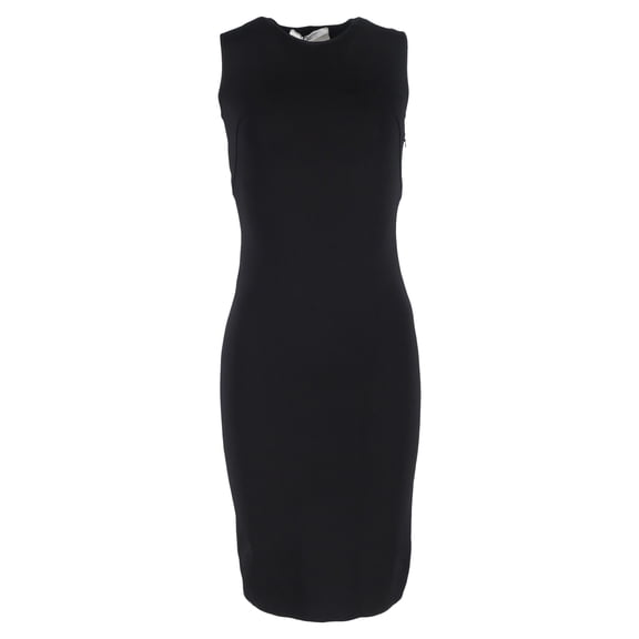 Pre-Owned Givenchy Back Lace Detail Midi Fitted Dress in Black Viscose