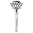 thumbnail image 4 of SuperJeweler 2/3 Carat Oval Shape Blue Topaz and Halo Diamond Ring In Sterling Silver For Women, 4 of 6
