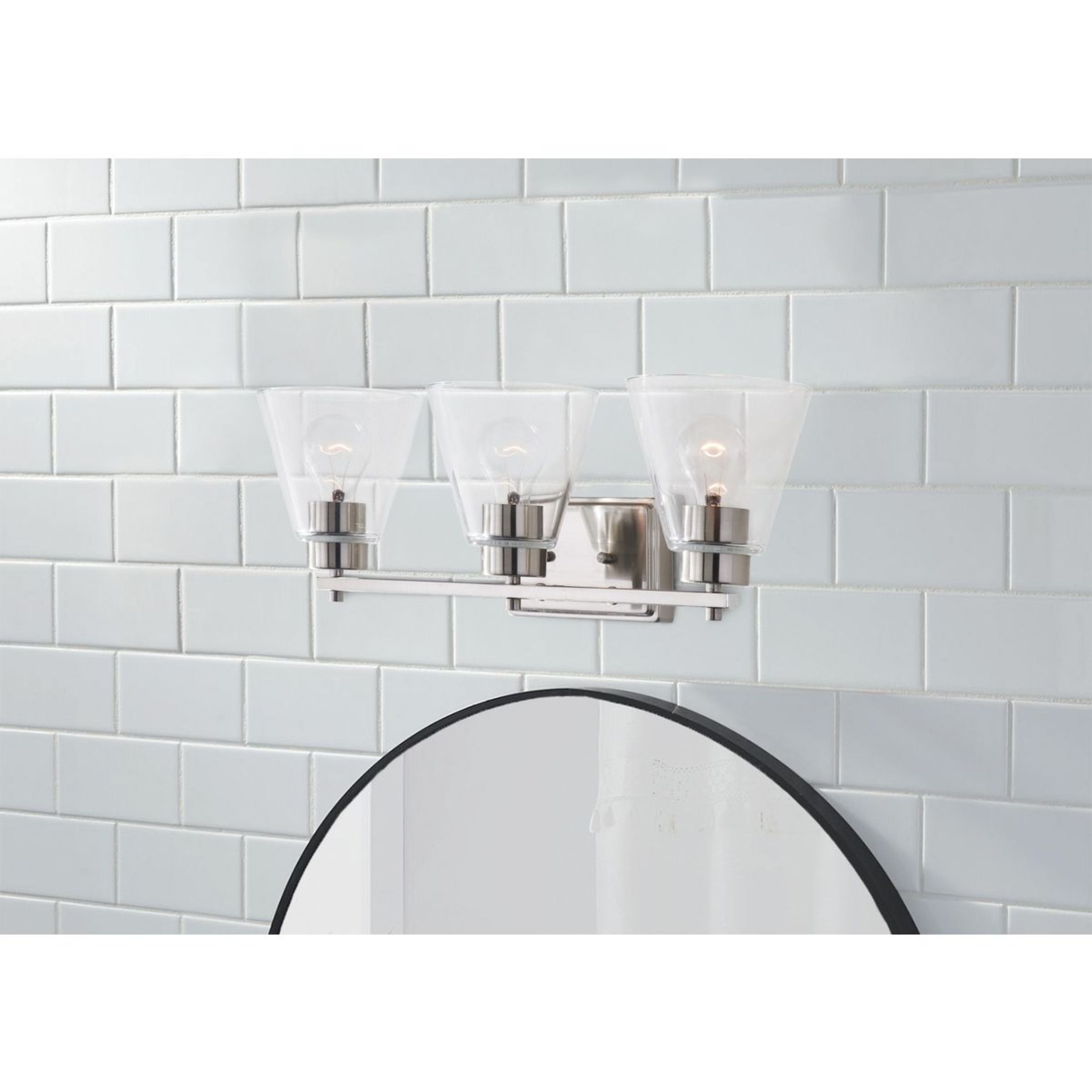 Better Homes and Gardens 22" Modern Dimmable 3-Light Vanity, Silver, Medium Base Bulb, Bathroom Light