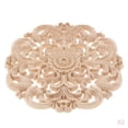 thumbnail image 1 of 2x Tallada Apliques de Carpintero Marco Calcomanía Decoración de Muebles, Diámetro 20 cm, 1 of 7