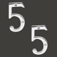 thumbnail image 2 of Renovators Supply Cast Solid Brass 3 7/8 in. Address House Number '5' Chrome Set of 2, 2 of 2
