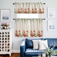 thumbnail image 2 of Red Poppy Kitchen Curtains Sets for Windows 36 Inch Length, Farmhouse Country Vintage Flower Leaf Plant Rod Pocket Window Treatments Tier Curtains and Valances Set for Bedroom/Bathroom, 2 of 8