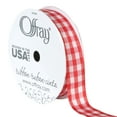 thumbnail image 6 of Offray Ribbon, Red 7/8 inch Gingham Check Woven Ribbon, 9 feet, 6 of 9