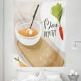 thumbnail image 1 of French Cafe Tapestry, Colorful Cartoon Style Illustration Bon Appetit Soup Carrot Modern Calligraphy, Fabric Wall Hanging Decor for Bedroom Living Room Dorm, 5 Sizes, Multicolor, by Ambesonne, 1 of 1