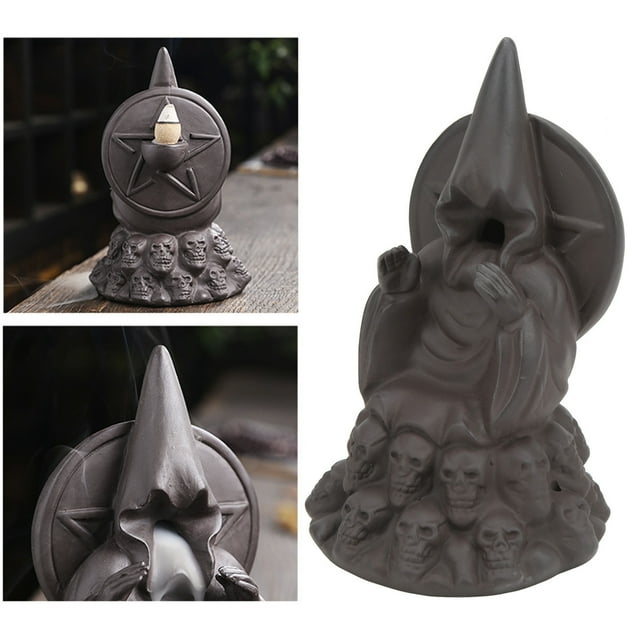 Backflow Incense , Skull Incense Holders Aromatherapy Ornament Incense Backflow Incense For Yoga Waterfall Monk Backflow