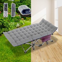 Slsy Folding Camping Cot with 2 Sided Mattress for Adults 880lbs, 75"x28" Heavy Duty Wide Sleeping Cots with Carry Bag Travel Tent Cot