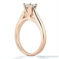 thumbnail image 3 of Square Cut Forever ONE D-E-F Moissanite Cathedral Setting Solitaire Engagement Ring in 14k Rose Gold, 3 of 4