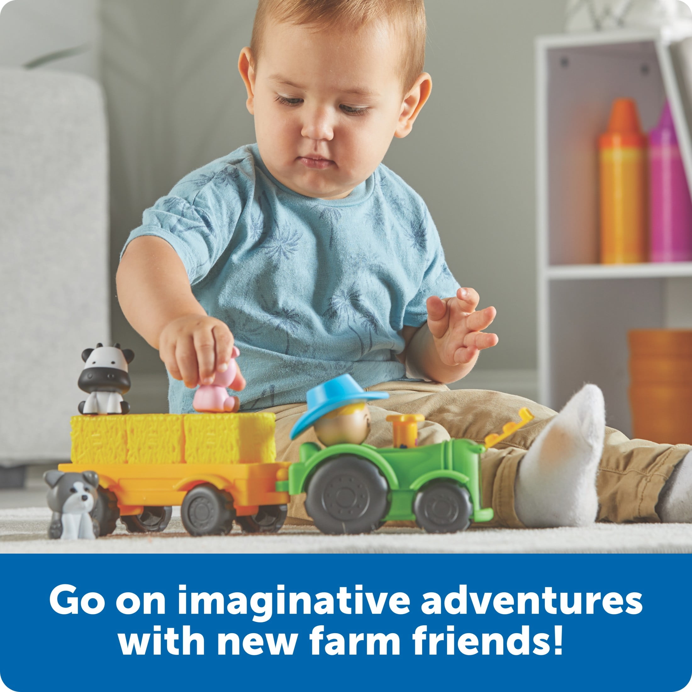Learning Resources Peeksville Haul & Seek Tractor, Tractor Toys, Farm Toys, Ages 18 Months +