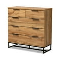 thumbnail image 2 of Baxton Studio Franklin Modern and Contemporary Oak Finished Wood and Black Finished Metal 5-Drawer Bedroom Chest, 2 of 7