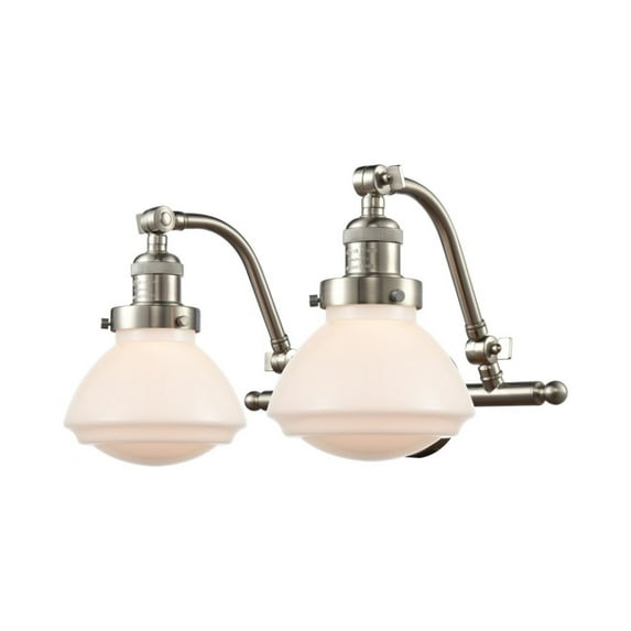 Innovations 515-2W-SN-G321-LED Olean 2 Light Bath Vanity Light part of the Franklin Restoration Collection, Brushed Satin Nickel