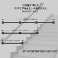 thumbnail image 2 of 6FT Industrial Pipe Stair Railings Indoor, Hand Rails for Indoor Stairs, Wall Mounted Stair Handrail for Outdoor Steps,  Support Black Stair Railing for Loft Porch Deck(2 Section), 2 of 7