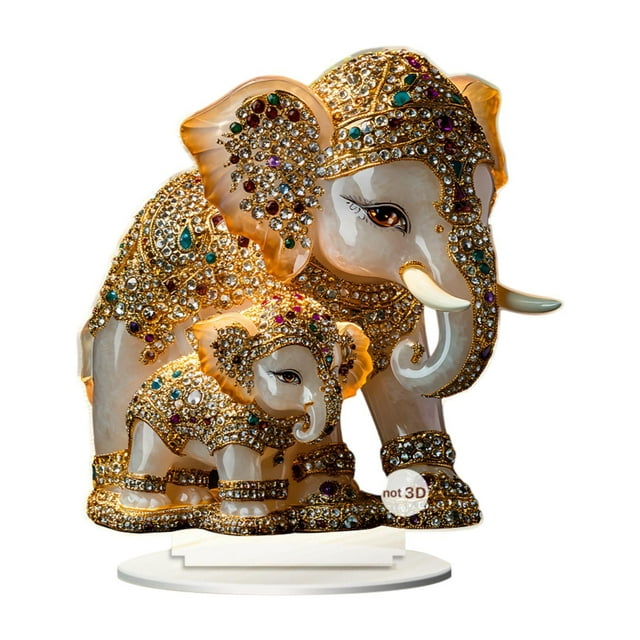 Placa de escritorio acrílica con decoración de animales en 2D, decoración decorativa para el Día de la Madre Signo de elefante