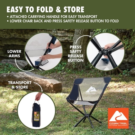 OZARK TRAIL ADULT INSTANT COMPACT CHAIR, NAVY