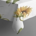 thumbnail image 5 of White Daisy Green Leaf Sunflower Pattern Square Tablecloth,Waterproof Square Table Cover,Wipeable Spillproof Washable Table Cover for Home Kitchen Party Decor 60"x60"(152x152cm), 5 of 6